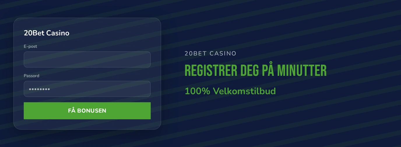 Opprett konto og hent bonus
